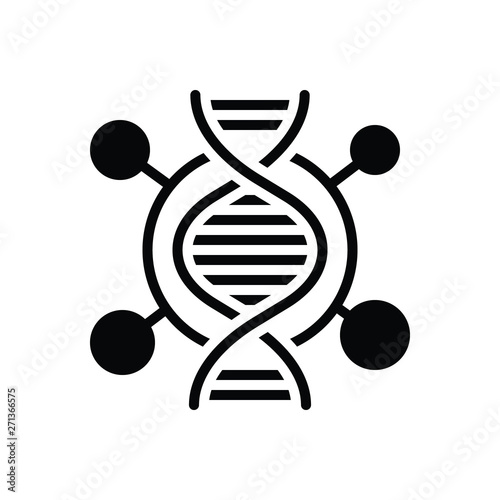 Black solid icon for dna genetic 
