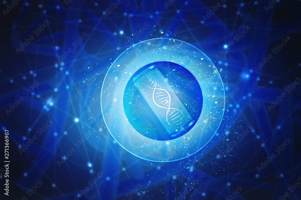 Obraz premium 2d render of dna structure, abstract background