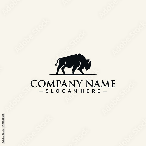 bison logo classic black white