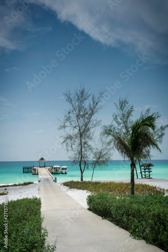 boat pier on paradise koh rong island near sihanoukville cambodia