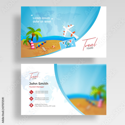 Template or business card set for Travel Agency, Collection of poster for tourism company.