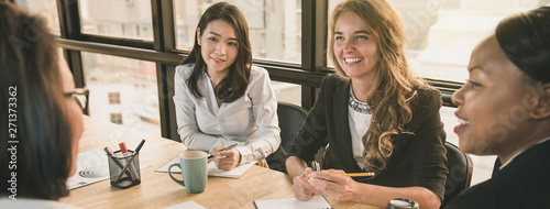Diverse businesswoman leaders  in office meeting room