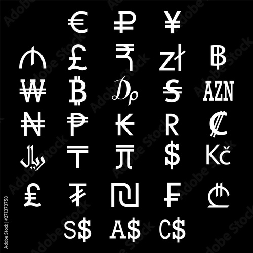 SET OF WORLD CURRENCY SYMBOLS 01