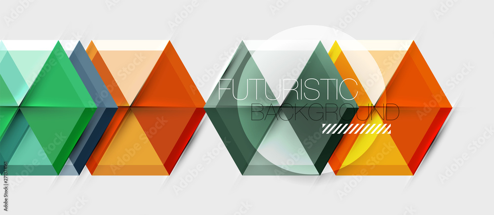 Geometric triangle and hexagon abstract background, vector illustration
