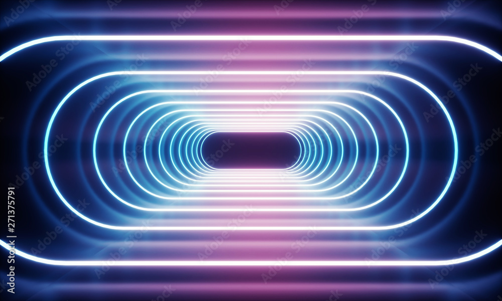 Naklejka premium Neon light tunnel