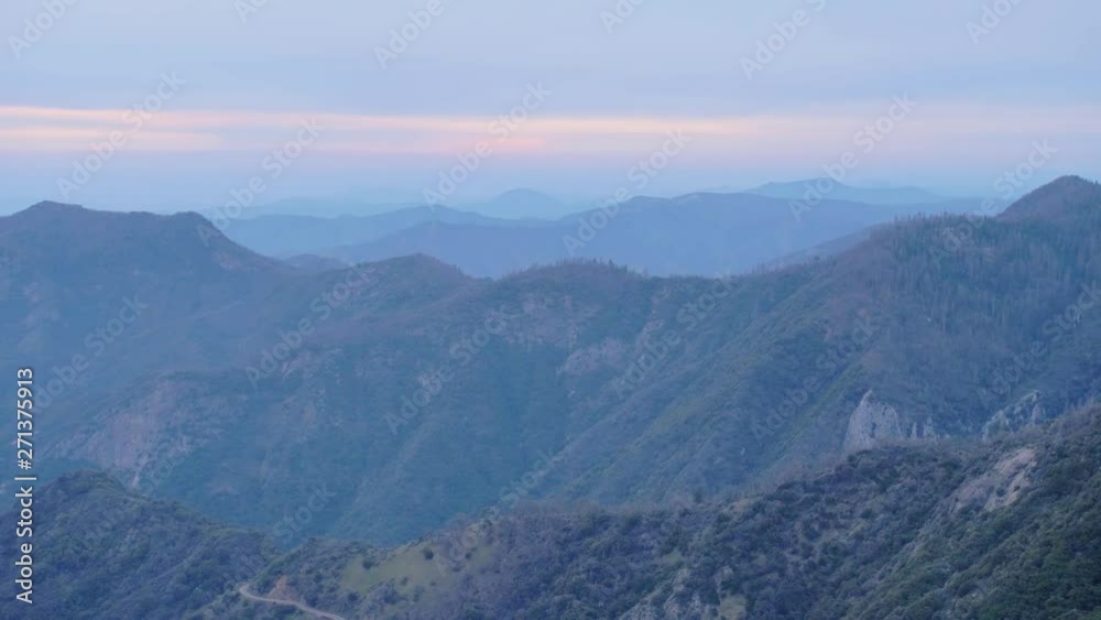 shot of ridge of mountains in sequoia national park with sunset lighting shot of ridge of mountains in sequoia national park with sunset lighting