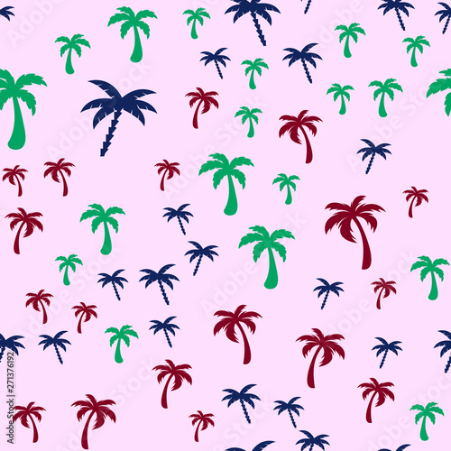 Coconut palm tree. Summer Tropical vector Seamless pattern © Renat