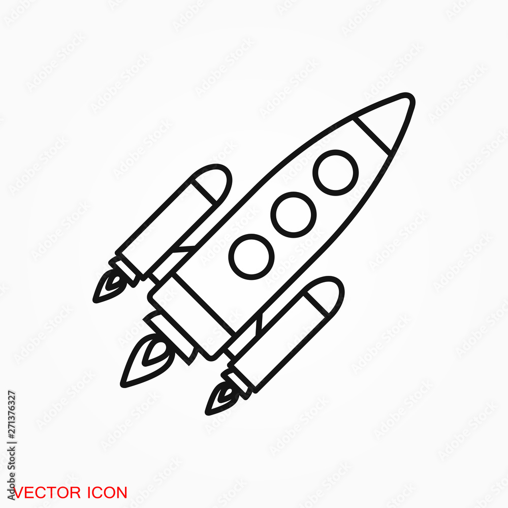Fototapeta premium Rocket icon illustration vector sign symbol for design