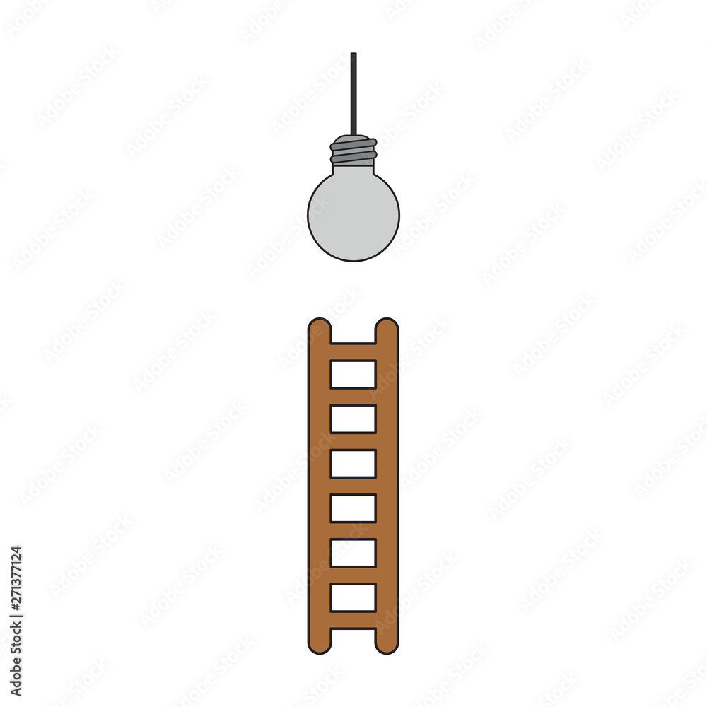 Fotografie Vector icon concept of reach light bulb with ladder.