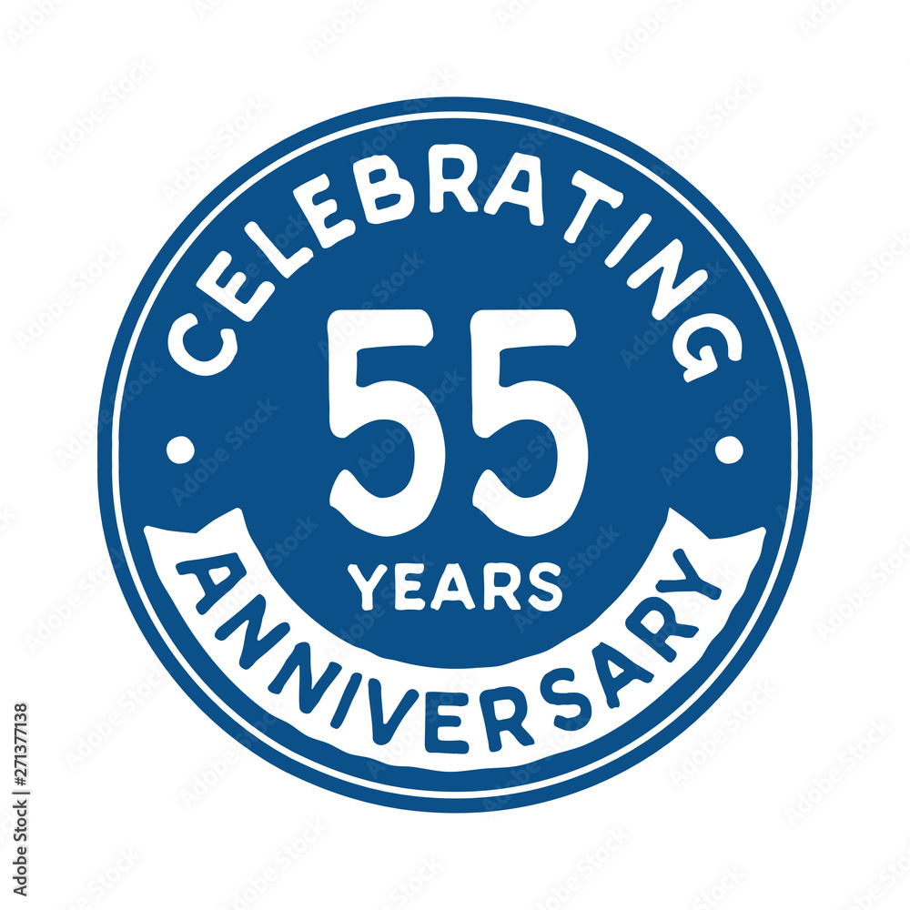 55 years anniversary logo template. Vector and illustration.
