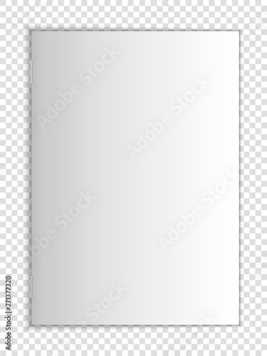 Vector mockup closed booklet, copybook, notebook, magazine size a4 on a transparent background. Realistic shadows. Suitable for your design.