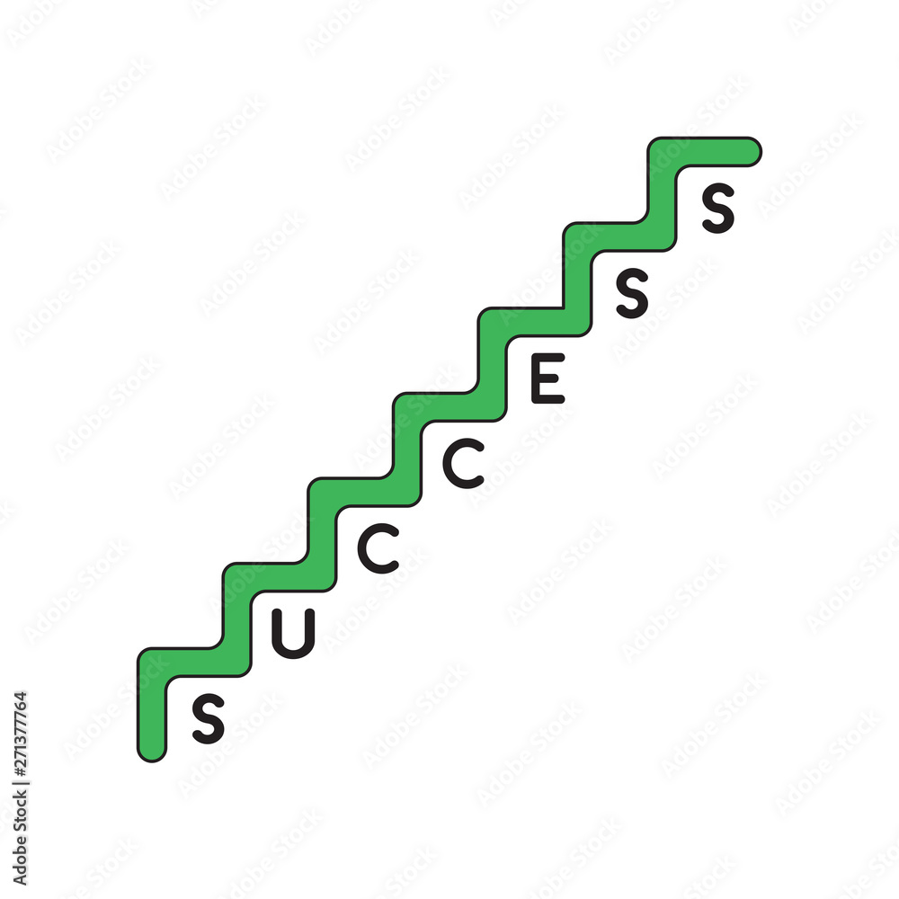 Vector icon concept of success stairs. Vector icon concept of success stairs.