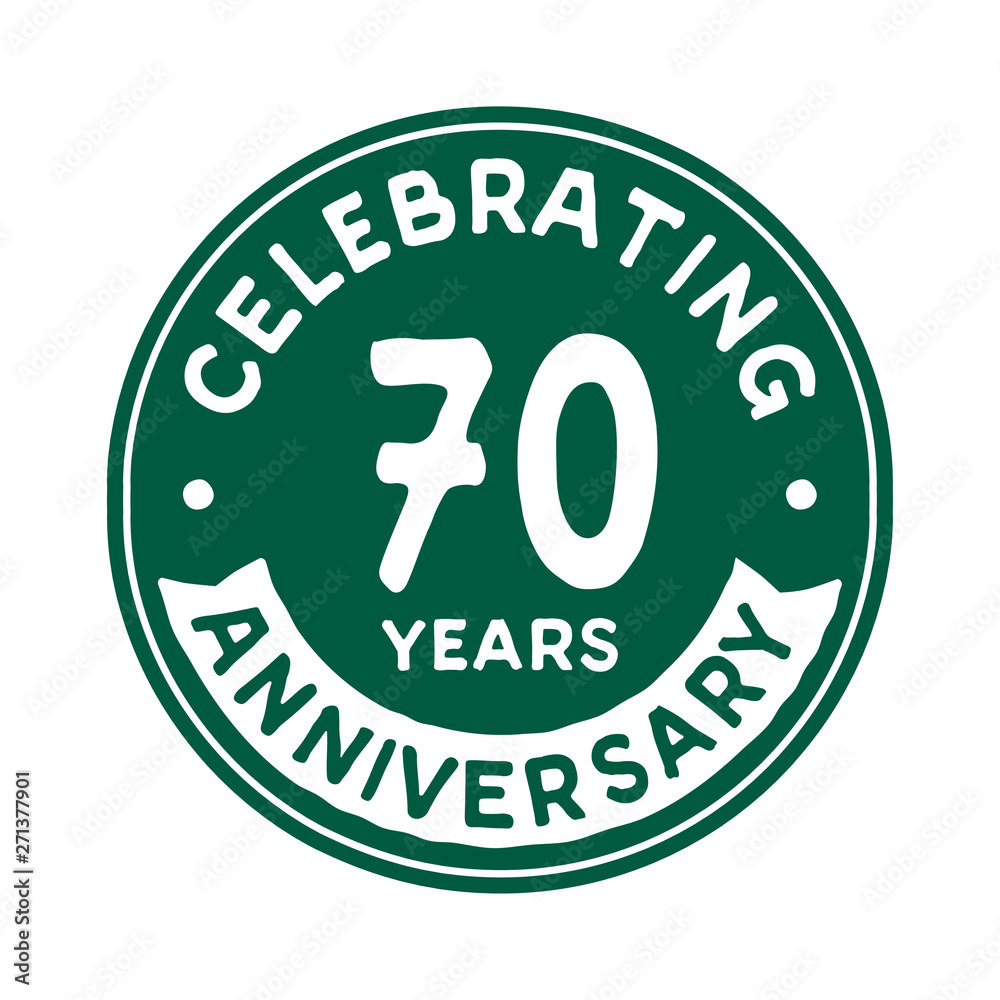 70 years anniversary logo template. Vector and illustration.