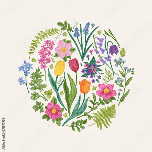 Floral round composition.
