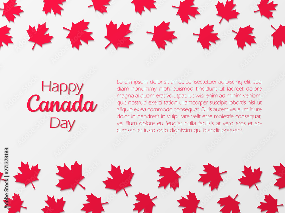 Happy Canada Day background with paper cut maple leaves. Happy Canada Day background with paper cut maple leaves.