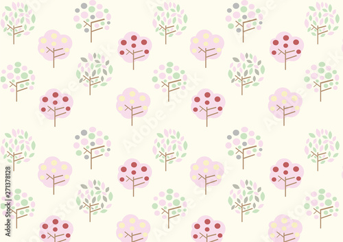 イラスト素材: 春色の木々のテクスチャ © 朝霞