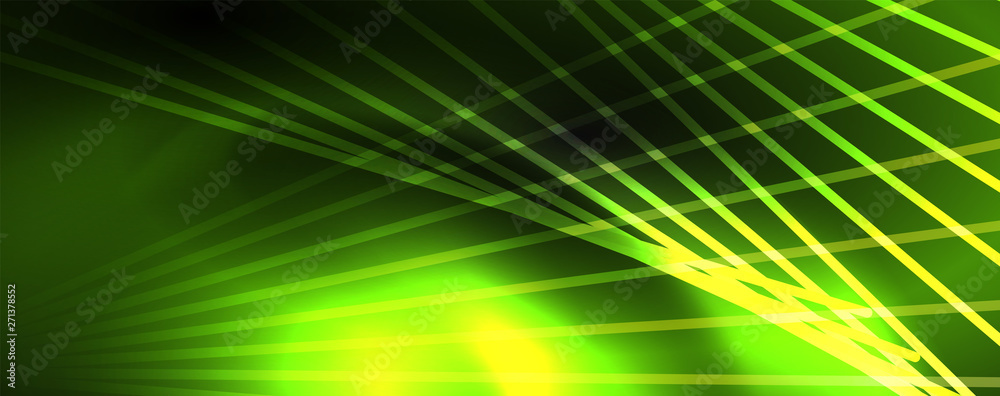 Obraz premium Shiny color neon light with lines, abstract wallpaper, shiny motion, magic space light. Techno abstract background