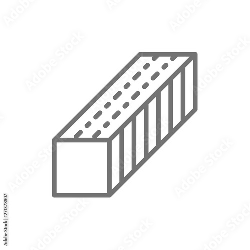 Nail file, manicure buffer line icon.