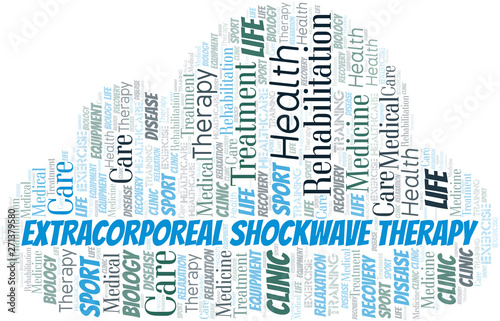 Extracorporeal Shockwave Therapy word cloud. Wordcloud made with text only.