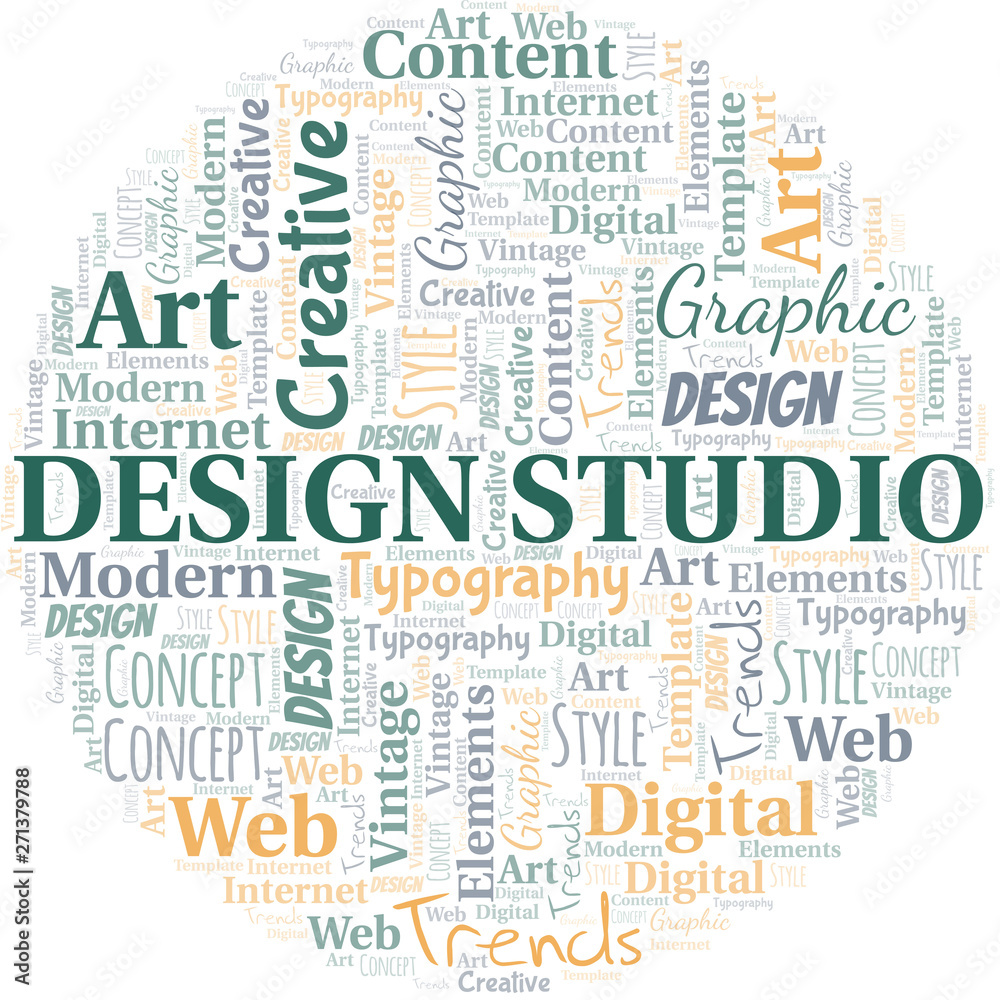 Design Studio word cloud. Wordcloud made with text only.