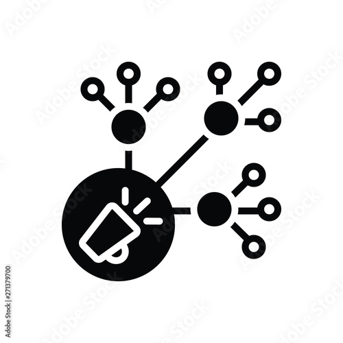 Black solid icon for viral marketing