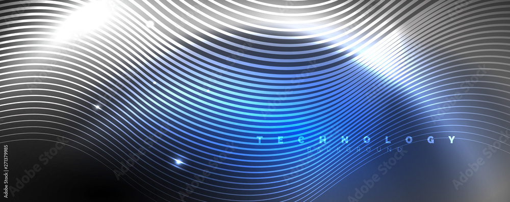 Shiny neon lights, dark abstract background with blurred magic neon light curved lines Shiny neon lights, dark abstract background with blurred magic neon light curved lines