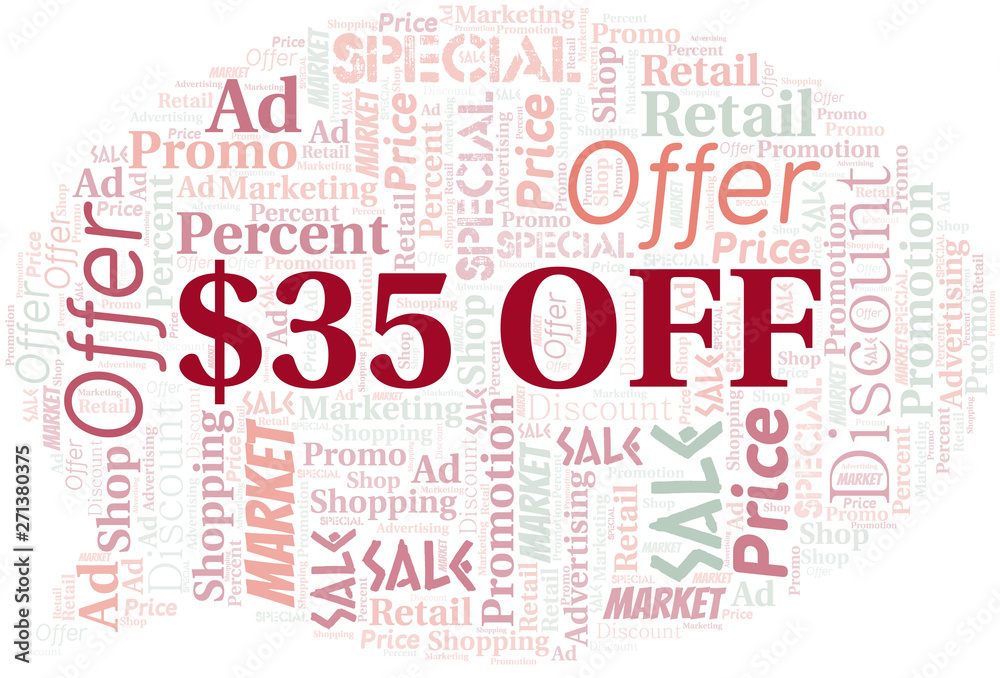 $35 Off word cloud. Wordcloud made with text only. $35 Off word cloud. Wordcloud made with text only.