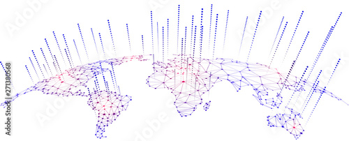Global network connectivity and data exchange concepts, big data and globalization concepts
