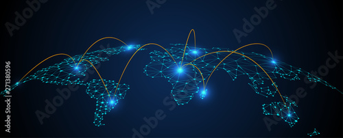 Global network connection concept, abstract concept earth photo