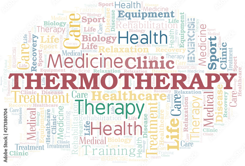 Thermotherapy word cloud. Wordcloud made with text only.