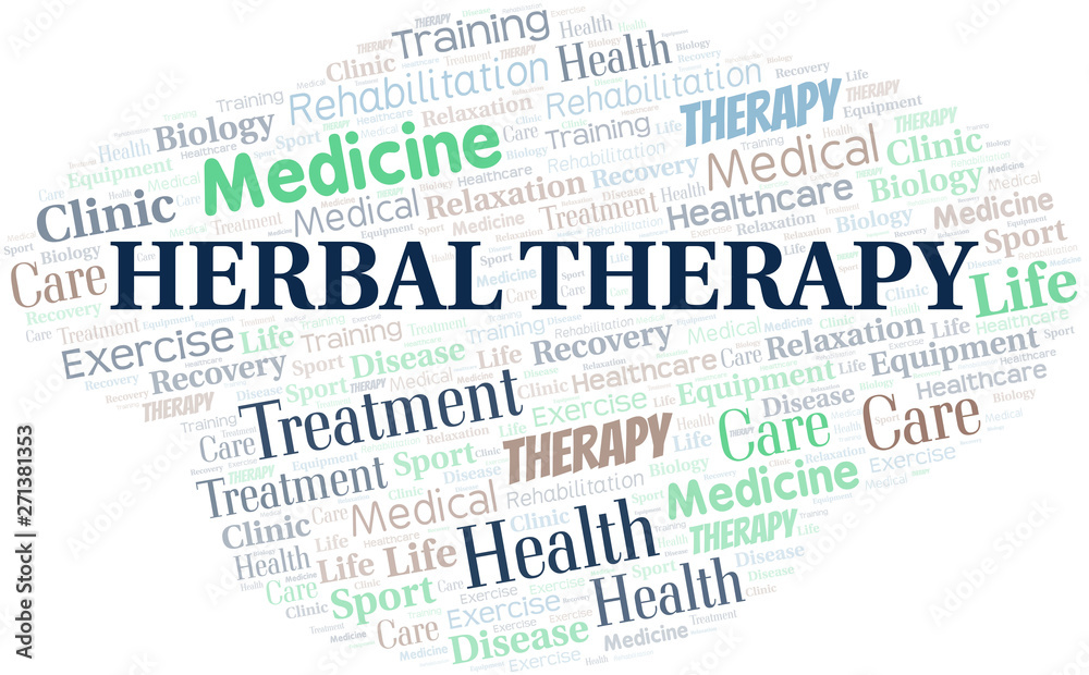 Fototapeta premium Herbal Therapy word cloud. Wordcloud made with text only.
