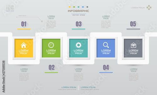 Infographics design template with icons, process diagram, vector eps10 illustration