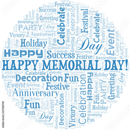 Happy Memorial Day! Word Cloud. Wordcloud Made With Text.