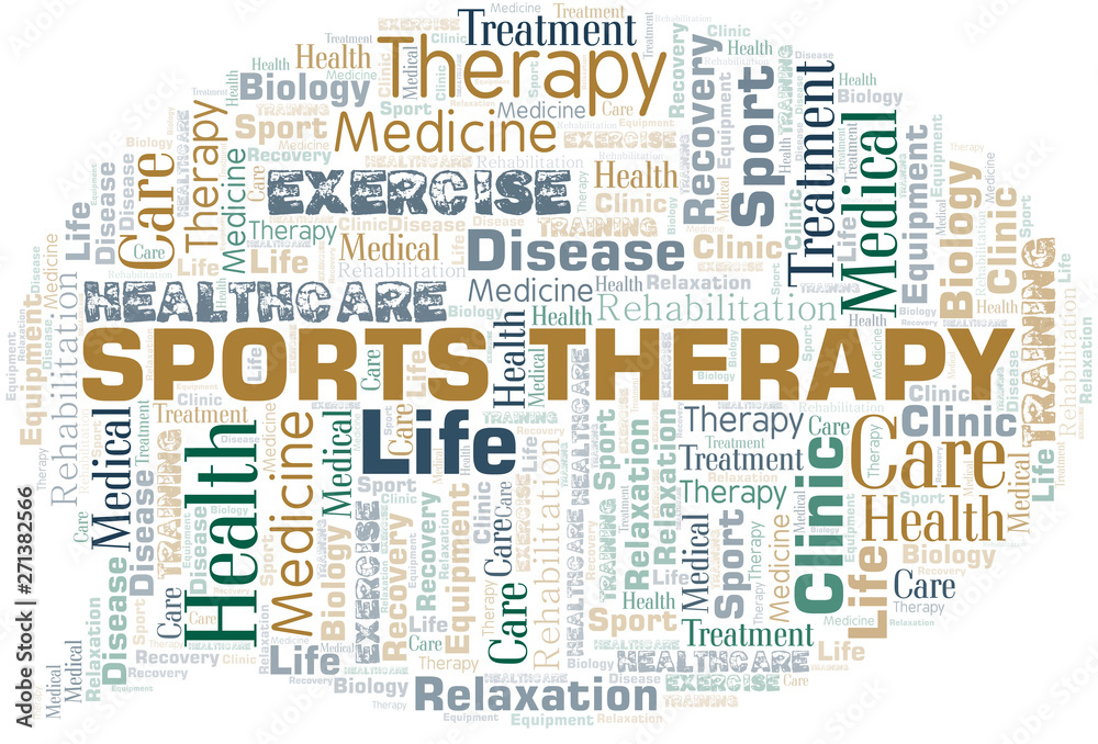 Sports Therapy word cloud. Wordcloud made with text only.