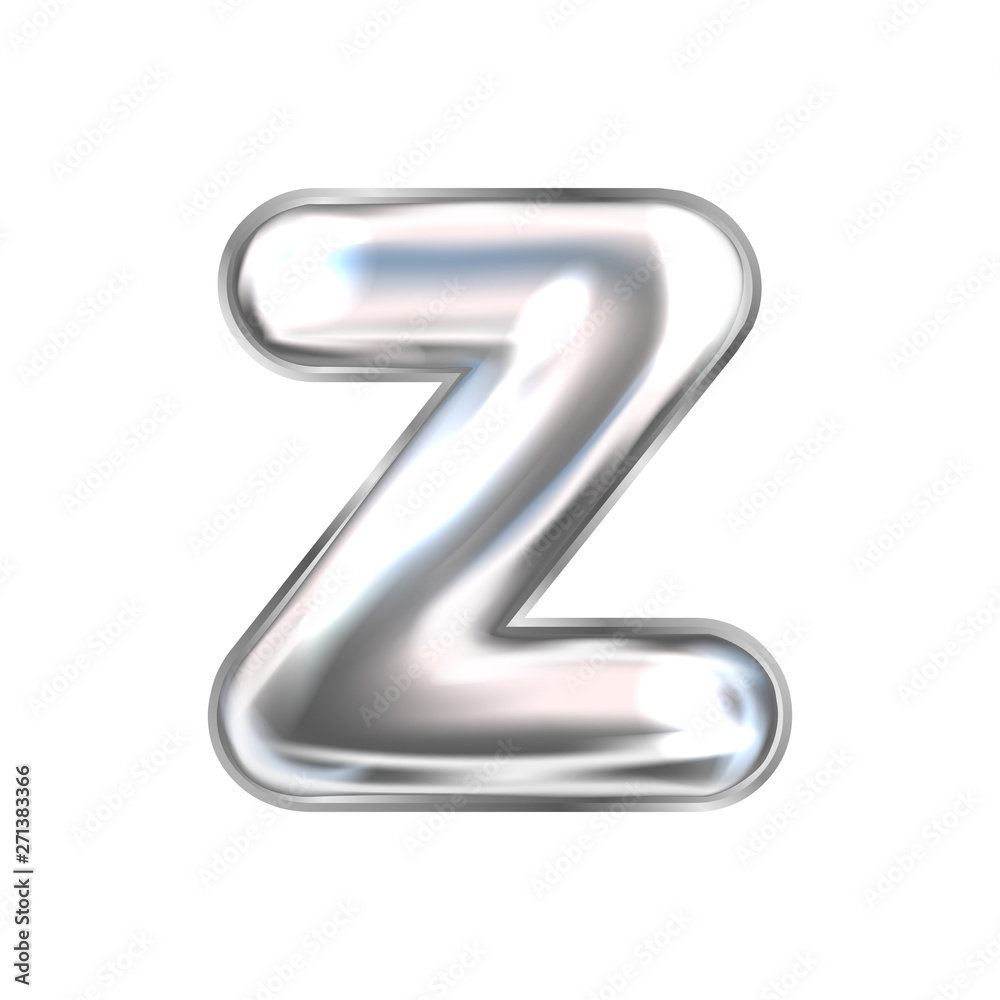 Silver perl foil balloon, inflated alphabet symbol Z Silver perl foil balloon, inflated alphabet symbol Z