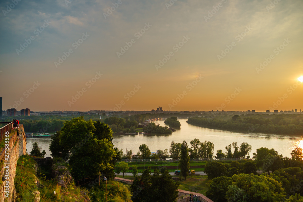 Juction of Danube and Sava rivers, viewed from Belgrade fortress