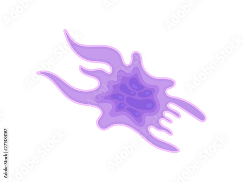 Lilac plankton with a wavy edge. Vector illustration on white background.