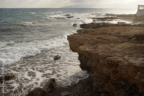 sunset on a rocky beach