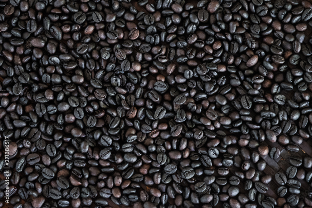 black coffee bean for background, Strong roast. Arabica coffee. black coffee bean for background, Strong roast. Arabica coffee.