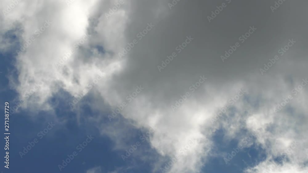 Time lapse clouds, rolling puffy cloud are moving, white lightnes clouds time lapse. Cloud running across the blue sky.4k Timelapse of white clouds with blue sky in background.Beautiful view.