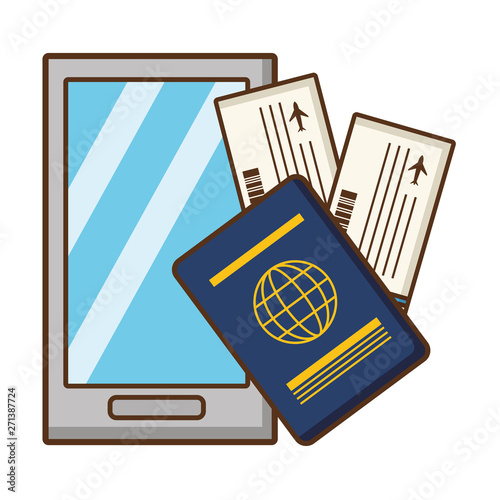 vacations smartphone passport air tickets