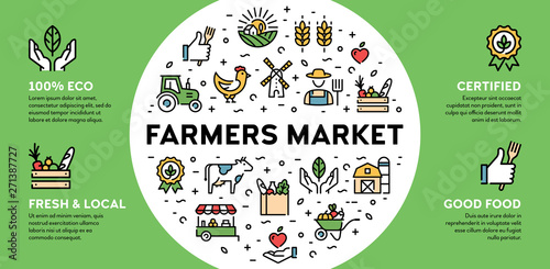 Vector Farmers Market Icon Banner