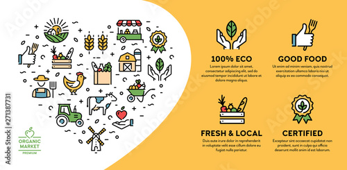 Vector Farmers Market Icon Banner
