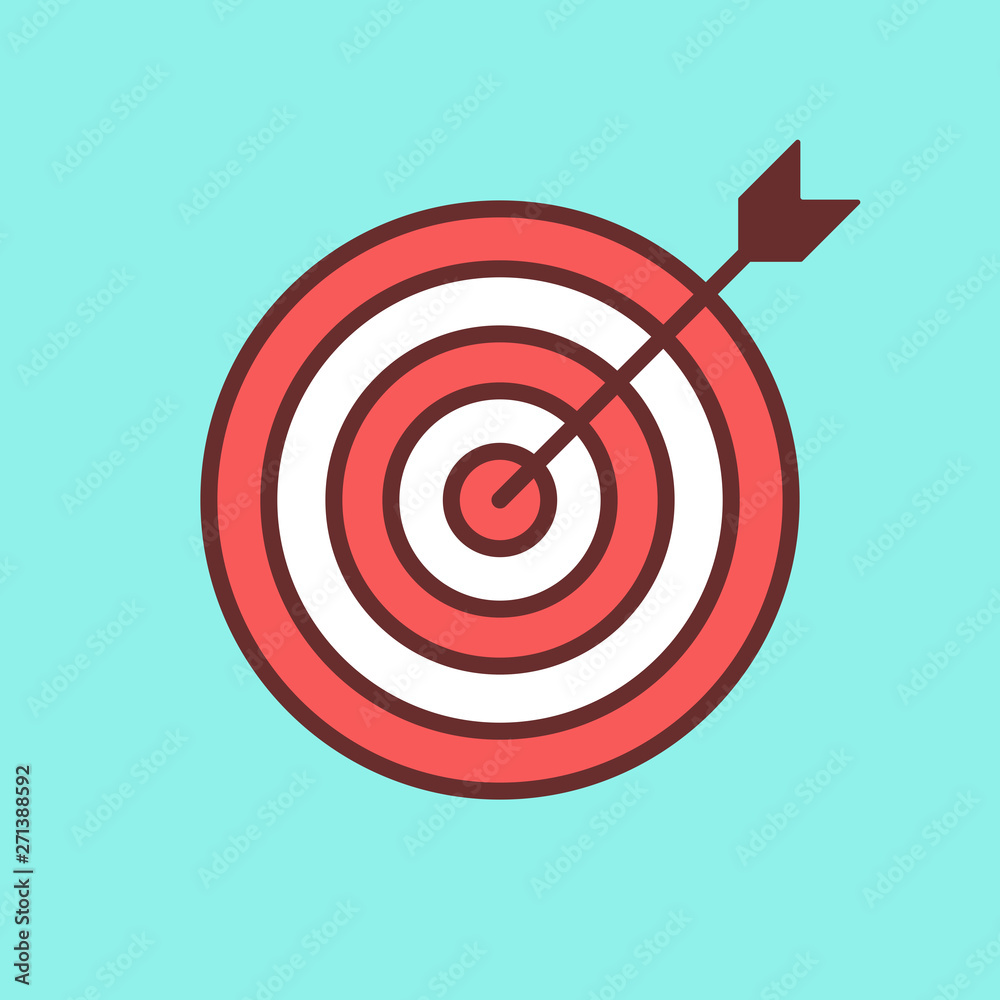 Target icon. New trendy style target icon graphic vector illustration. Red aim, winner, target goal icon illustration Target icon. New trendy style target icon graphic vector illustration. Red aim, winner, target goal icon illustration