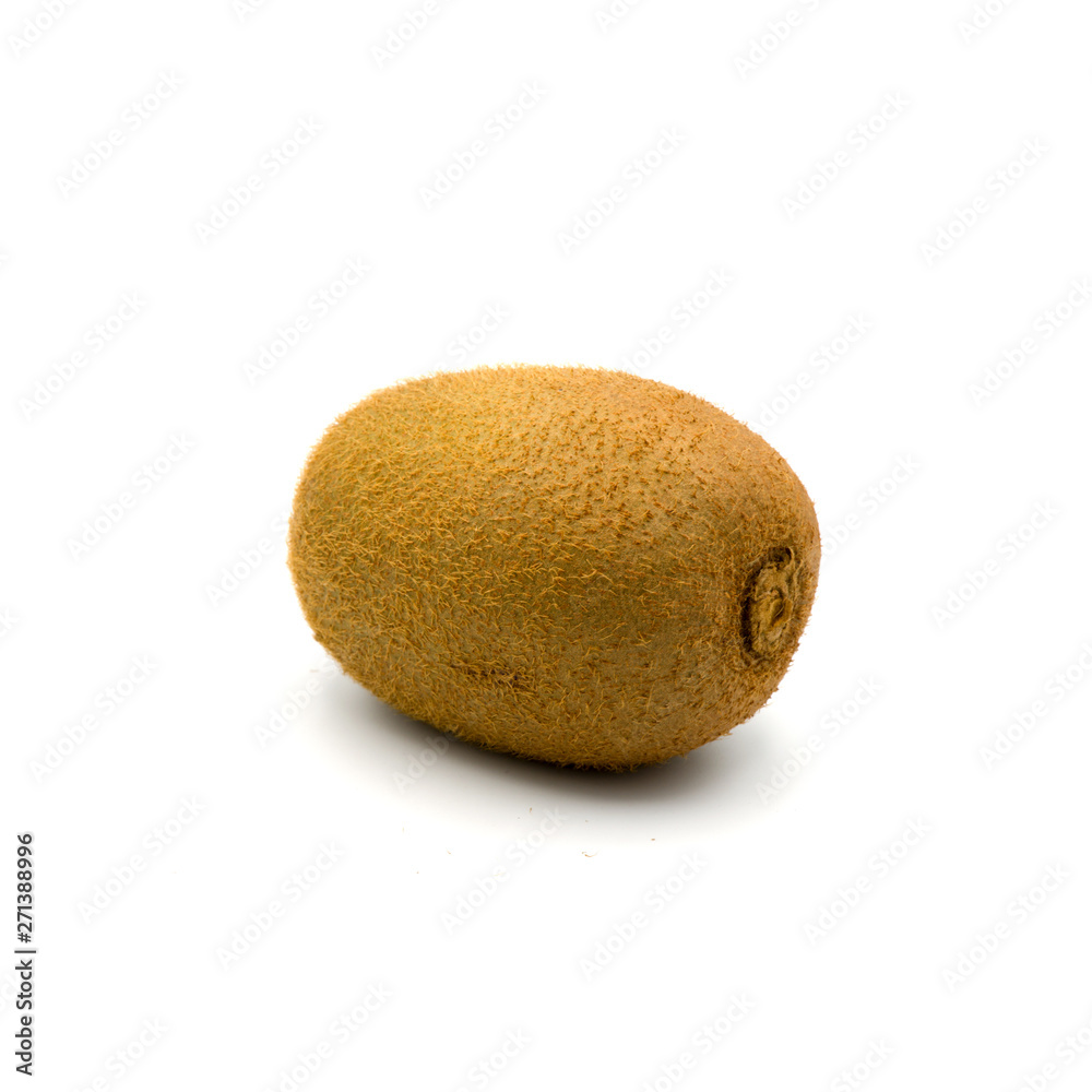 Ripe whole kiwi fruit and half kiwi fruit isolated on the white background. Ripe whole kiwi fruit and half kiwi fruit isolated on the white background.