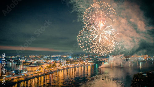 ProRes. Landscape. Fireworks in the city.