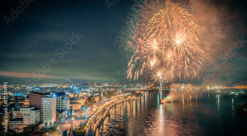 ProRes. Landscape. Fireworks in the city.