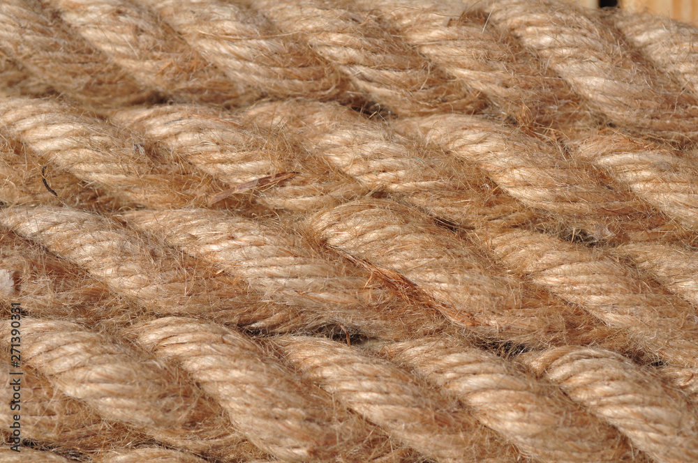 Rough texture of jute rope close-up Stock Photo