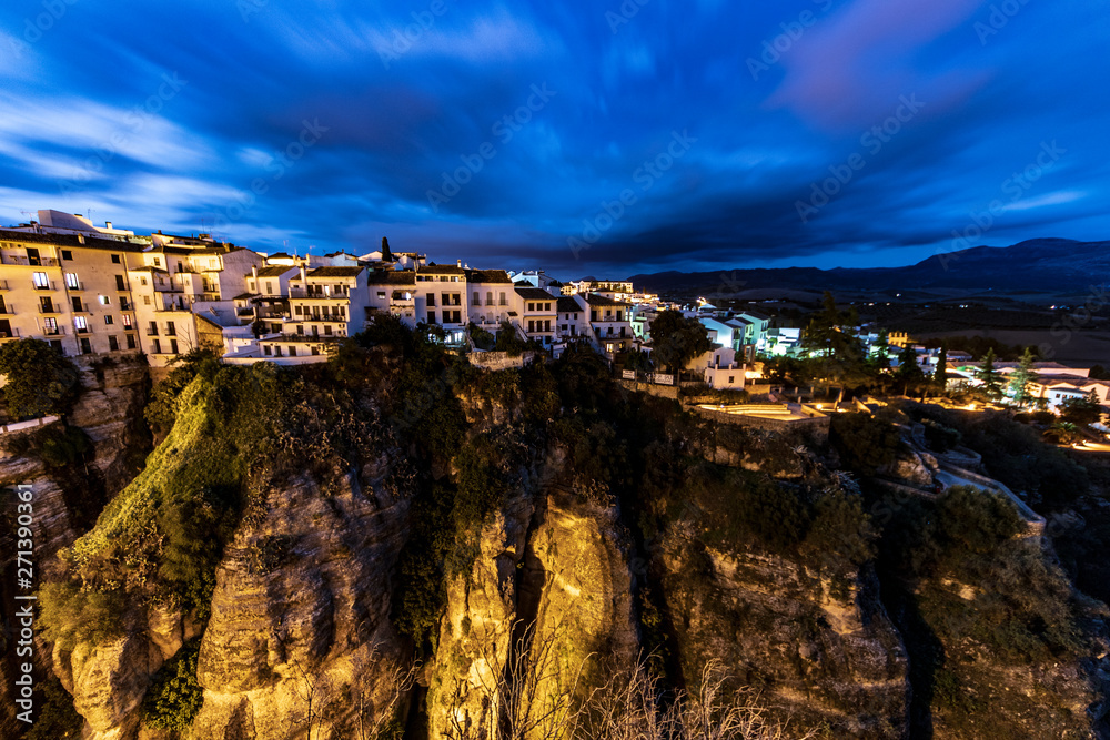 night view of the city of ronda spain