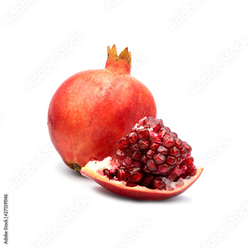 Pomegranate isolated on the white background.
